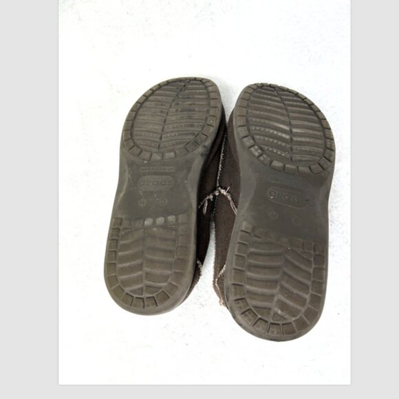 Crocs Santa Cruz Canvas Distressed Casual Moc Loafers Brown Shoes Men’s 11 - Picture 7 of 8